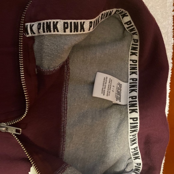 PINK Victoria Secret Purple/Grey 1/3 Zip pullover - Picture 3 of 5